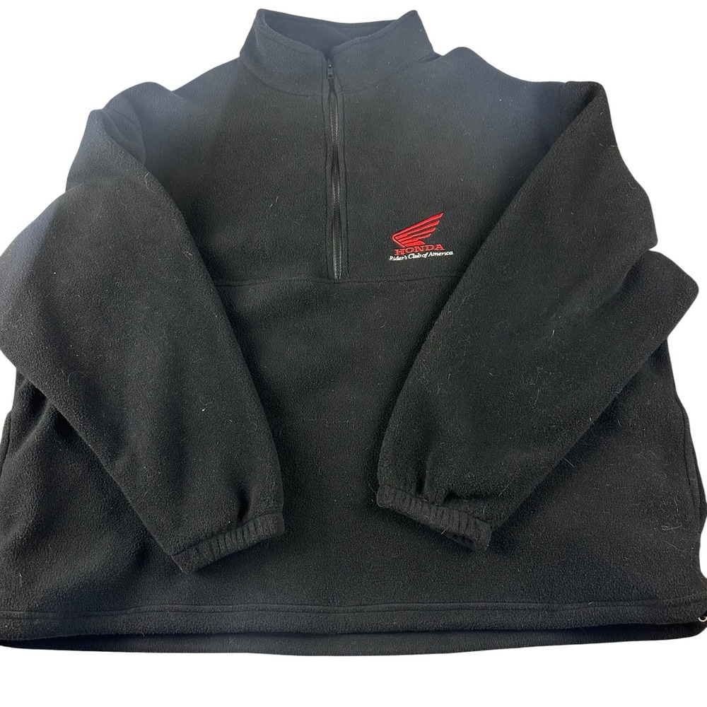 Swingster Honda Fleece Jacket Mens XXXL Black Zip Pullover Outdoor Rider's Club